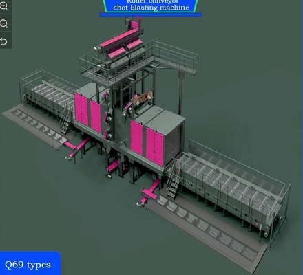 4*11kw High Convection Pre-Heater Roll Conveyor Shot Blasting Machine Aanpassing