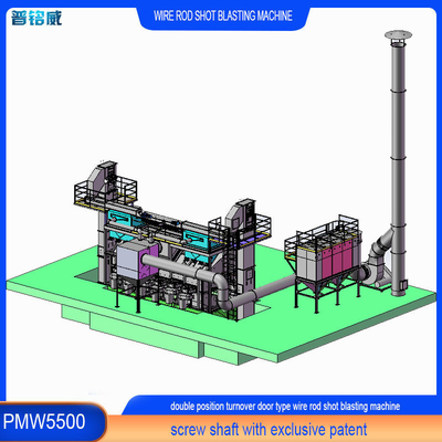 30kw/set Impeller Head Power Pmw 5500 Draadstaaf Shot Blasting Machine 8 Blast Wheels