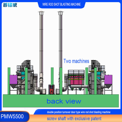 Aanpassing Draadstaaf Coil Shot Blasting Machine met twee mandrels laden deur