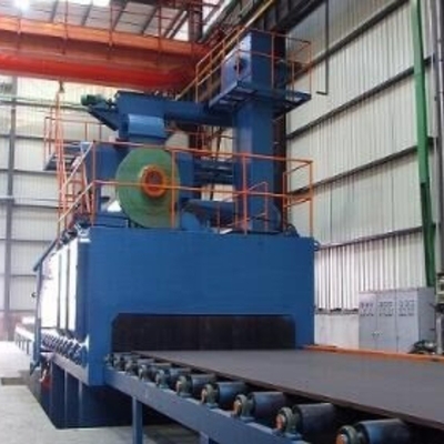 10 ton rollentafelblaasmachine voor het schoonmaken van het oppervlak van roestvrijstalen platen