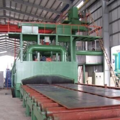 10 ton rollentafelblaasmachine voor het schoonmaken van het oppervlak van roestvrijstalen platen