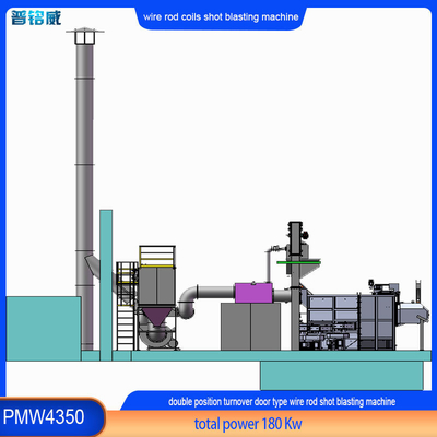 Aanpasbare PMW4350 Wire Rod Coil Shot Blasting Machine voor draadoppervlakte-derusting