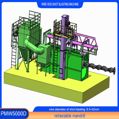 Elektrische brandstofdraadstaaf spoel Shot Blasting Machine met 30kw/set impeller hoofd vermogen