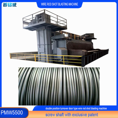 PMW5500 Draadstaaf spoelen Shot Blasting Machine Roest / Corrosion Proof 8 Blast Wheel Machines