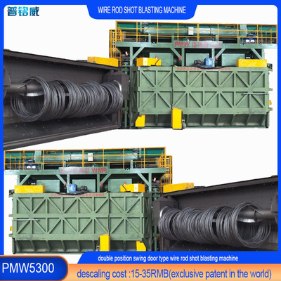 2000 kg laadvermogen Draadstaaf spoelen Shot Blasting Machine met aanpassingsoptie