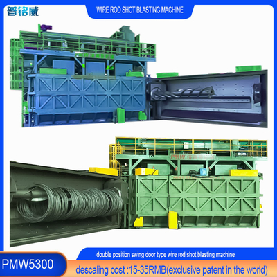 Highly Wire Rod Coils Shot Blasting Machine met 7 Blast Wheel Machines 16,8*12,4*5,8m