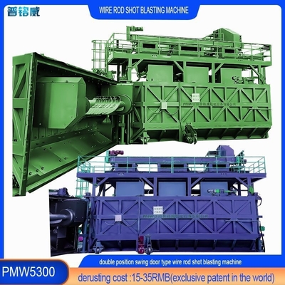 Wire Coil Rod Shot Blasting Machine voor 4-10 spoelen per uur Productie legeringsstaaldraad