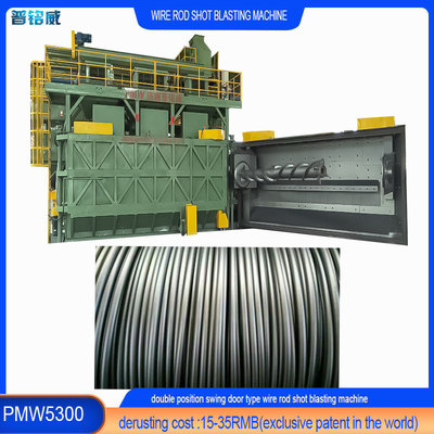 Wire Coil Rod Shot Blasting Machine voor 4-10 spoelen per uur Productie legeringsstaaldraad