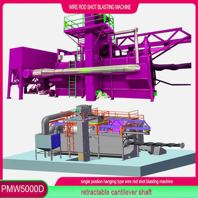 Single Position Hanging Wire Rod Coil Shot Blasting Machine met aanpassingsmogelijkheid