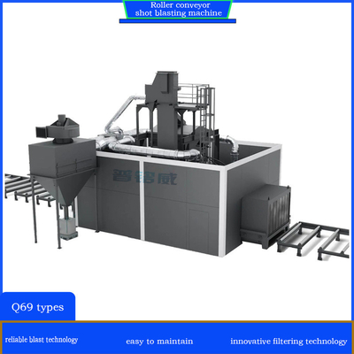 Corrosie verwijdering gemaakt makkelijk Roller Conveyor Shot Blasting Machine met Crawler Abrator