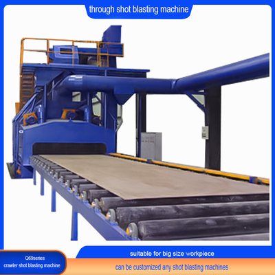 High Cleanliness Roller Conveyor Shot Blasting Machine voor het vernieuwen van platen en profielen