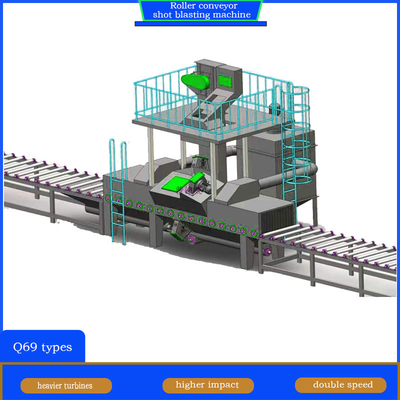 Op maat gemaakte rollenconveyor-schotblaasmachine voor metalen structuren Verf verwijderen