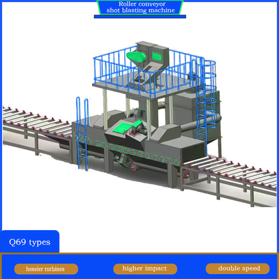 Op maat gemaakte rollenconveyor-schotblaasmachine voor metalen structuren Verf verwijderen