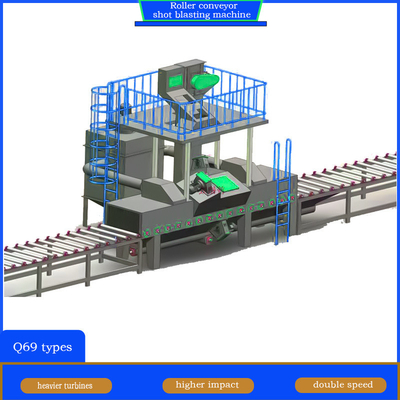 Op maat gemaakte rollenconveyor-schotblaasmachine voor metalen structuren Verf verwijderen
