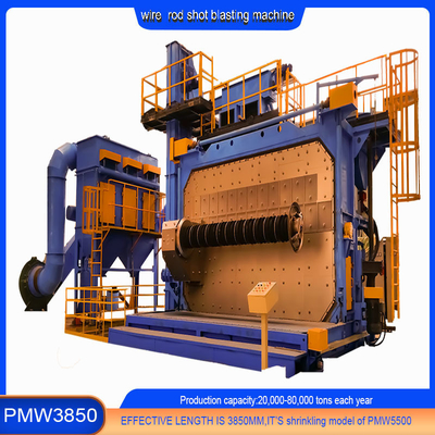 High Cleanliness Coil Rod Shot Blasting Machine 8-42 mm voor aangepaste draaddiameter