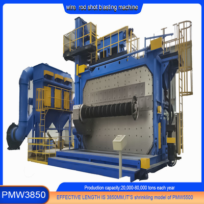 3-8 spoelen per uur Draadvoorraad Shot Blasting Machine voor de productie van coil rod 9.5*6.1*6.9m