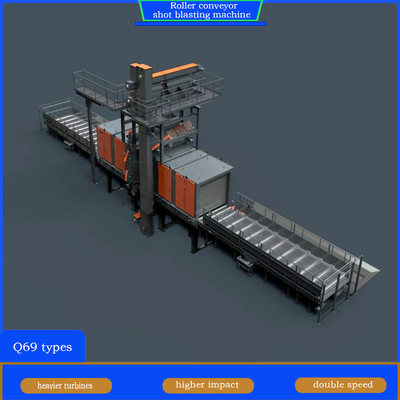 Makkelijk te verwijderen slijtageplaten Roller Shot Blasting Machine voor aangepaste en blazen