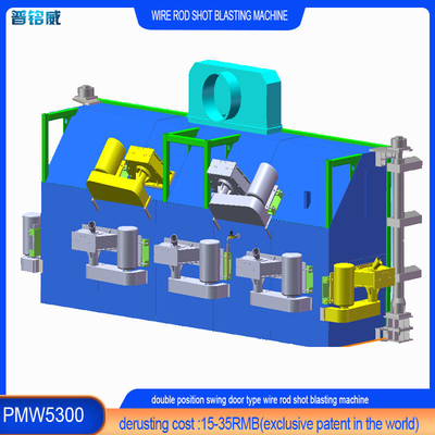 Warmdraadstaaf spoel Shot Blasting Reiniging Machine PMW5300 voor klantvereisten