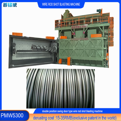 Warmdraadstaaf spoel Shot Blasting Reiniging Machine PMW5300 voor klantvereisten