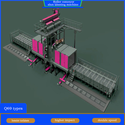 Automatische Q6930A High End Roller Conveyor Shot Blasting Machine voor grote stalen balken