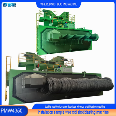Productie-efficiëntie 3-6 spoelen per uur Draadoppervlak Derusting Shot Blasting Machine