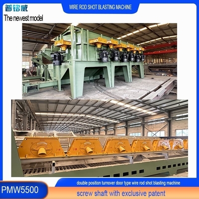 330 Kw-impellerhoofd Power Wire Rod Shot Blasting Machine voor hoogkoolstofstaalproduct