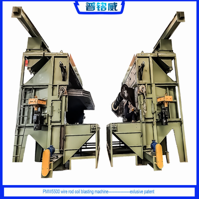 330 Kw-impellerhoofd Power Wire Rod Shot Blasting Machine voor hoogkoolstofstaalproduct