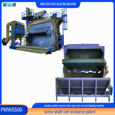 Hoog zuiverheids PMW5500 Wire Rod Coil Shot Blasting Machine met een capaciteit van 3600 kg/min