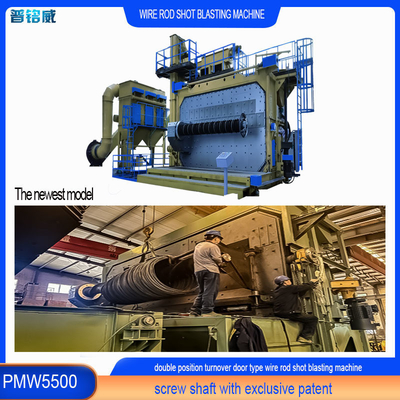 Hoog zuiverheids PMW5500 Wire Rod Coil Shot Blasting Machine met een capaciteit van 3600 kg/min