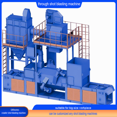 Staalconstructieonderdelen Roll Conveying Shot Blasting Machine voor op maat gemaakte productie