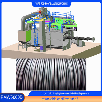 Blauw en groen draadstaaf spoel Shot Blasting Reiniging Machine met aanpassingsoptie