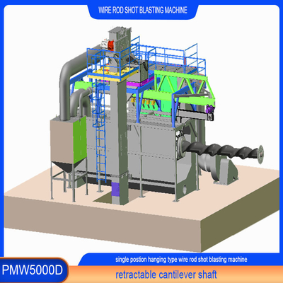 Blauw en groen draadstaaf spoel Shot Blasting Reiniging Machine met aanpassingsoptie