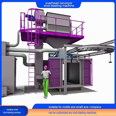 Hoog zuiverheidsoverhoofdconveyor Shot Blasting Machine met aanpassing selectie