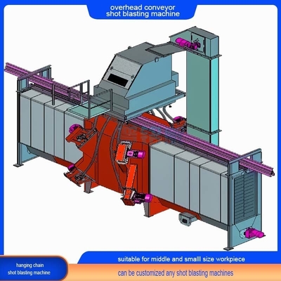 Automatische lange levensduur overhead monorail vervoerband schot blaasmachine voor de eisen