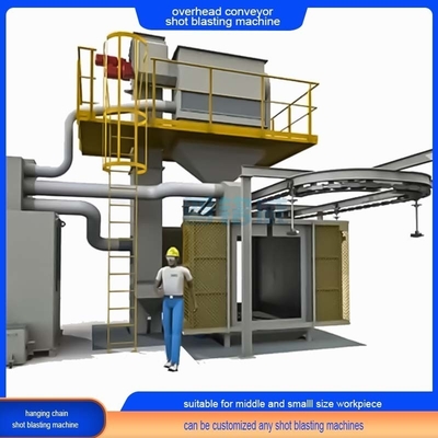 Elektrische overhead continu ketenconveyor schot blaasmachine voor het blaasproces