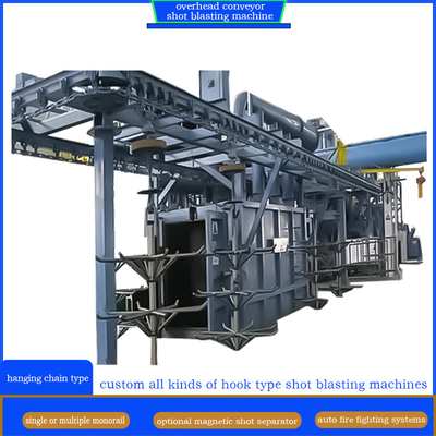 Elektrische overhead continu ketenconveyor schot blaasmachine voor het blaasproces