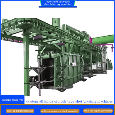 Elektrische overhead continu ketenconveyor schot blaasmachine voor het blaasproces