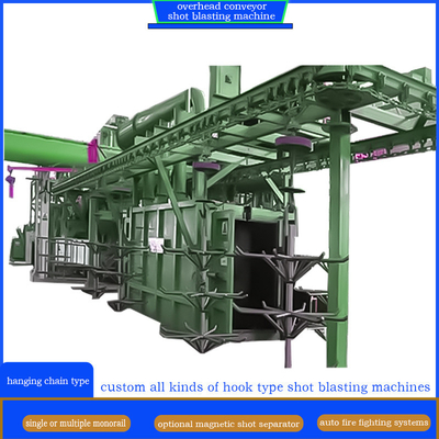 Elektrische overhead continu ketenconveyor schot blaasmachine voor het blaasproces