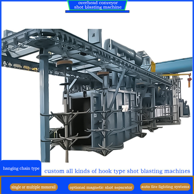 Elektrische overhead continu ketenconveyor schot blaasmachine voor het blaasproces