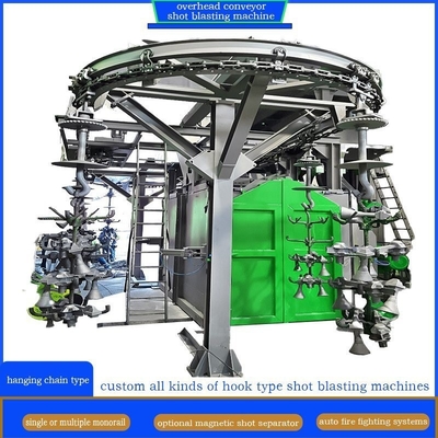 Elektrische overhead continu ketenconveyor schot blaasmachine voor het blaasproces