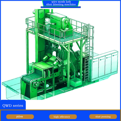 Draadgordelbandconveyor Shot Blasting Machine met ontwerpen en decoratie aanpasbaar