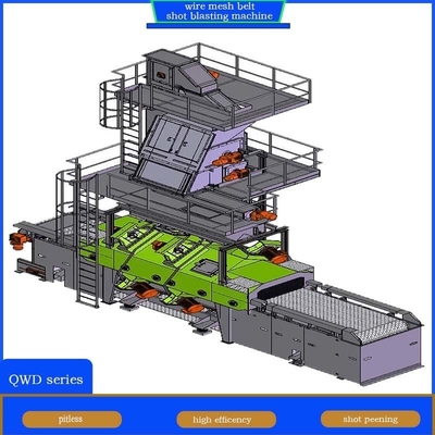 Pumingwei maatwerk draadnetband vervoerband Shot Blasting Machine voor dunne muren