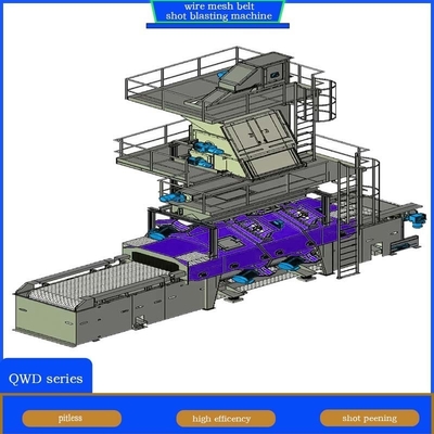 Pumingwei maatwerk draadnetband vervoerband Shot Blasting Machine voor dunne muren