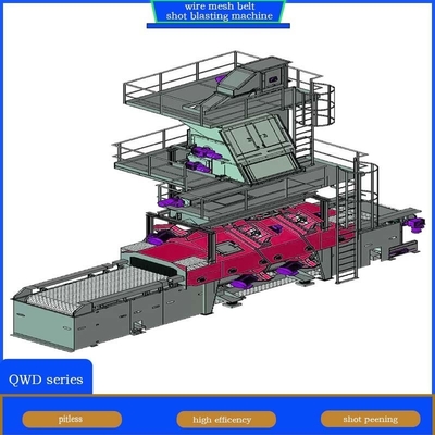 Pumingwei maatwerk draadnetband vervoerband Shot Blasting Machine voor dunne muren