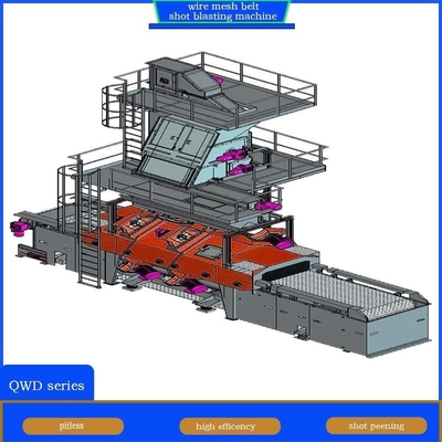 Pumingwei maatwerk draadnetband vervoerband Shot Blasting Machine voor dunne muren