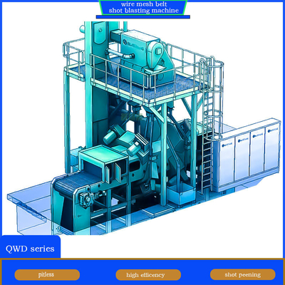 Elektrische crawler-abrator voor niet-derzige gietstukken Draadnetgordel Shot Blasting System