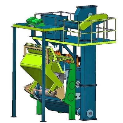 2.0-2.8t/h Productiepercentage Aanpasbare crawler abrator Shot blasting machine voor gieterij