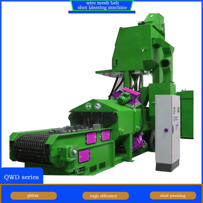 Aanpasbare draadgordelbandconveyor schot blaasmachine voor aluminium legering onderdelen