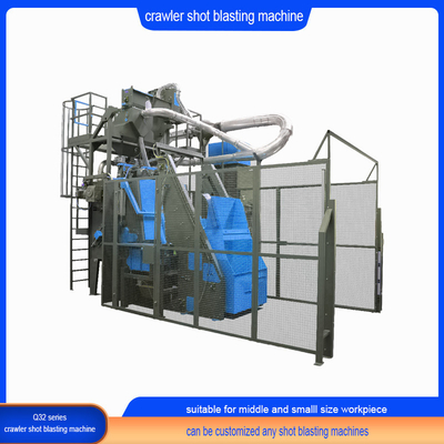 Laag geluidsniveau Crawler Abrator Tumble Rubber Belt Shot Blasting Machine Aanpassing
