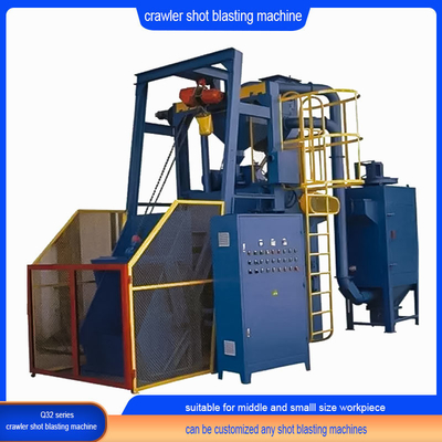 Geraamde rubber shot blasting machine voor het reinigen van gietstukken met Crawler Abrator Q329